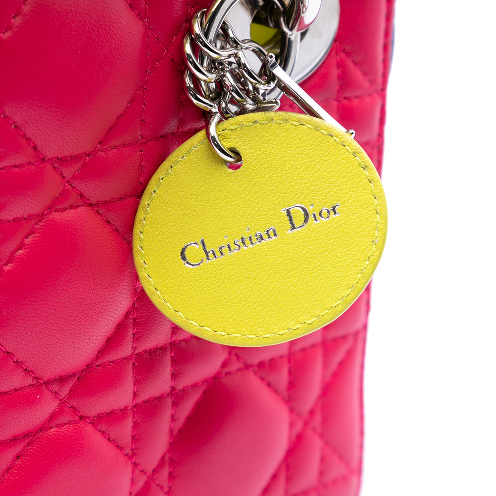Pre-Loved Dior Mini Tricolor Lambskin Cannage Lady Dior - Picture 5 of 6